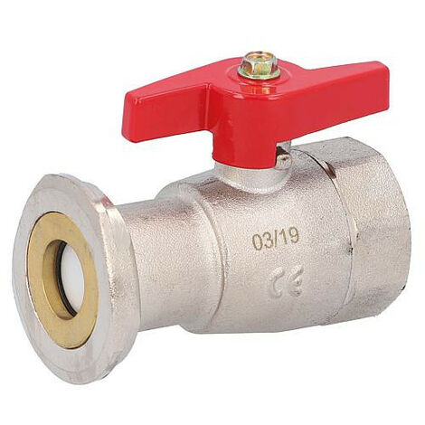 Vanne a boisseau sphérique pass.intégral 1" avec clapet anti-Thermosiphon nickelé PN 16