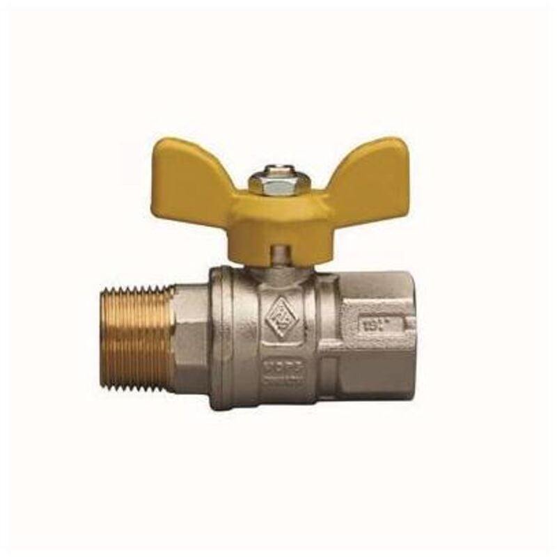 RB - Vanne à boisseau sphérique pour gaz avec fil de passage total. mf avec papillon