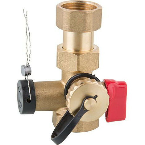 Vanne Ă clapet laiton DN25 (1") avec dispositif de plombage et KFE-robinet