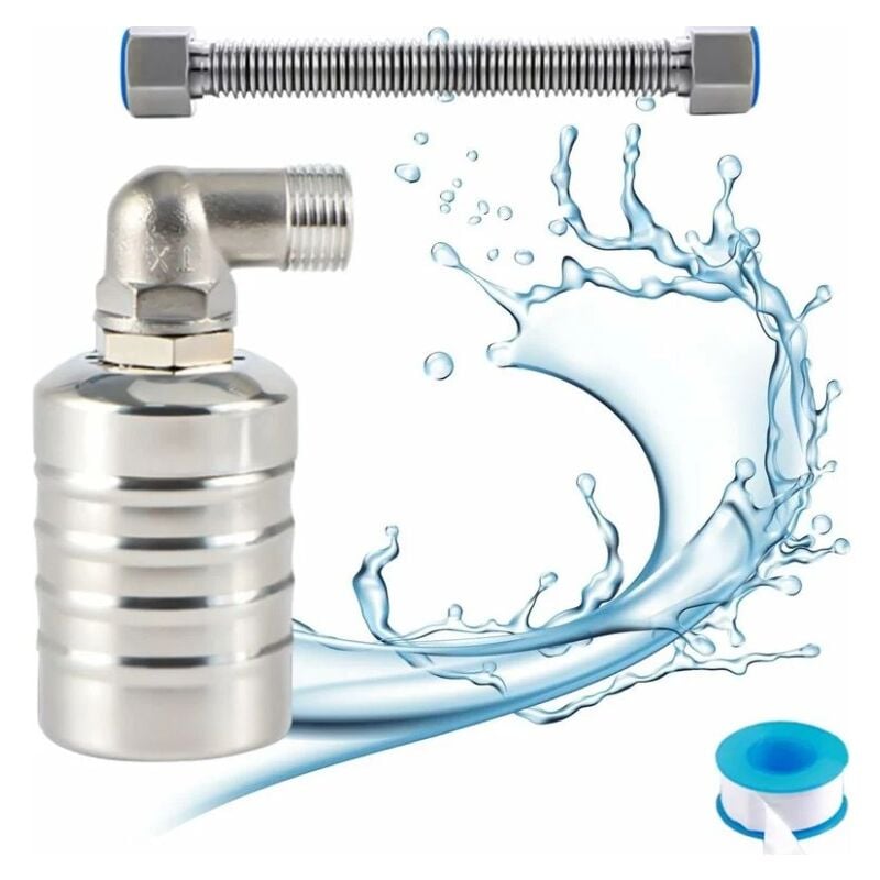 Csparkv - Vanne à flotteur entièrement automatique en acier inoxydable 304, régulateur de niveau d'eau automatique pour réservoir d'eau, mini robinet
