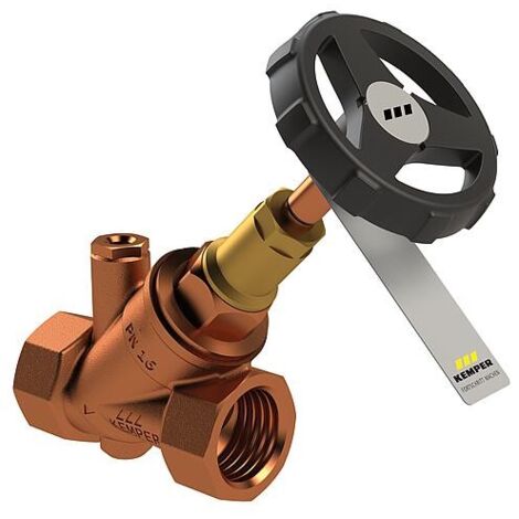 Vanne à flux libre KEMPER RG avec bouchon de vidange G1/4, IG DN15 (1/2")