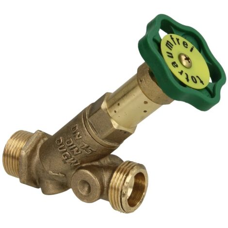 Vanne à passage direct DN15 sans purge 3/4’’ FM x 3/4’’ FM, broche non montante