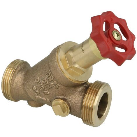 Vanne à passage direct en laiton rouge DN25 filetage mâle 3/4’’