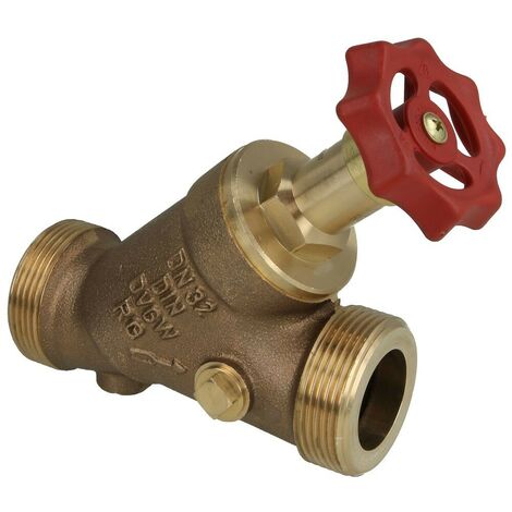 Vanne à passage direct en laiton rouge DN32 filetage mâle 3/4’’