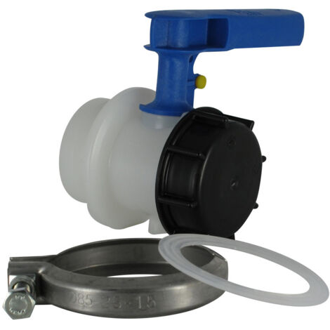 Vanne à piston 2'' S60X6 – Sortie mâle avec joint PCP – Résistante aux produits chimiques – Pour cuves IBC 1000 L – Werit