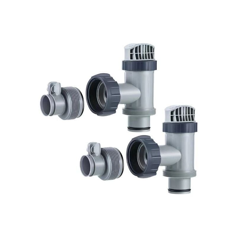 Vanne à piston hors sol, 2 pièces - avec deux adaptateurs B, raccord de tuyau pour vanne à piston de piscine