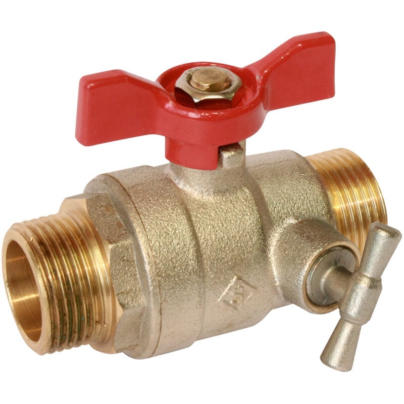 Vanne à sphère PN30 Passage intégral ACS Papillon rouge M/M à purge 1'(26x34) SOMATHERM