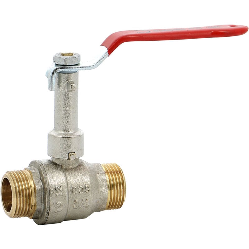 Vanne à sphère b+ acs à prolongateur fixe poignée plate rouge Mâle Mâle 1' (26/34) Sferaco