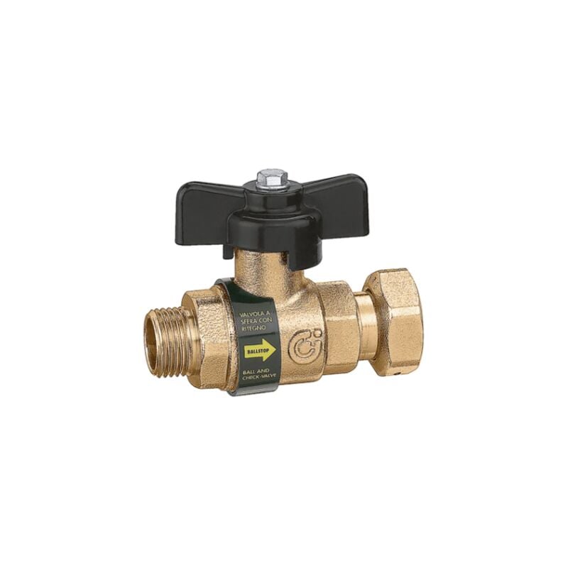 Sferaco - Robinet à boisseau sphérique avec clapet anti-retour intégré ballstop 3/4' m cap 3/4' f Caleffi 334500 3/4' m calotta 3/4' f
