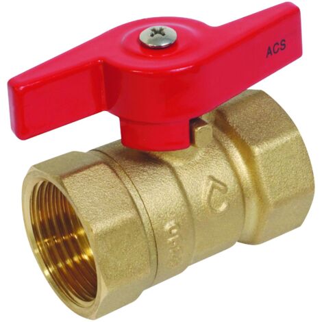 Somatherm – Vanne à sphère double femelle 1' – Manette papillon – Corps laiton CW617N – Pression 16 bars – Température -5°C à +90°C