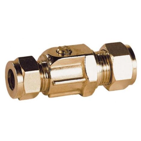 Vanne à sphère équerre laiton chromé pour lavabo CU12-CU10 à commande par tournevis - Ø12, sortie 12 - Sferaco
