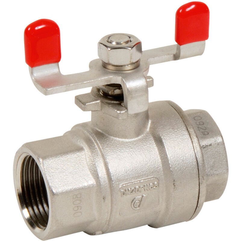 Vanne à sphère inox manette papillon PN63 - Femelle 3/4' (20/27) Sferaco