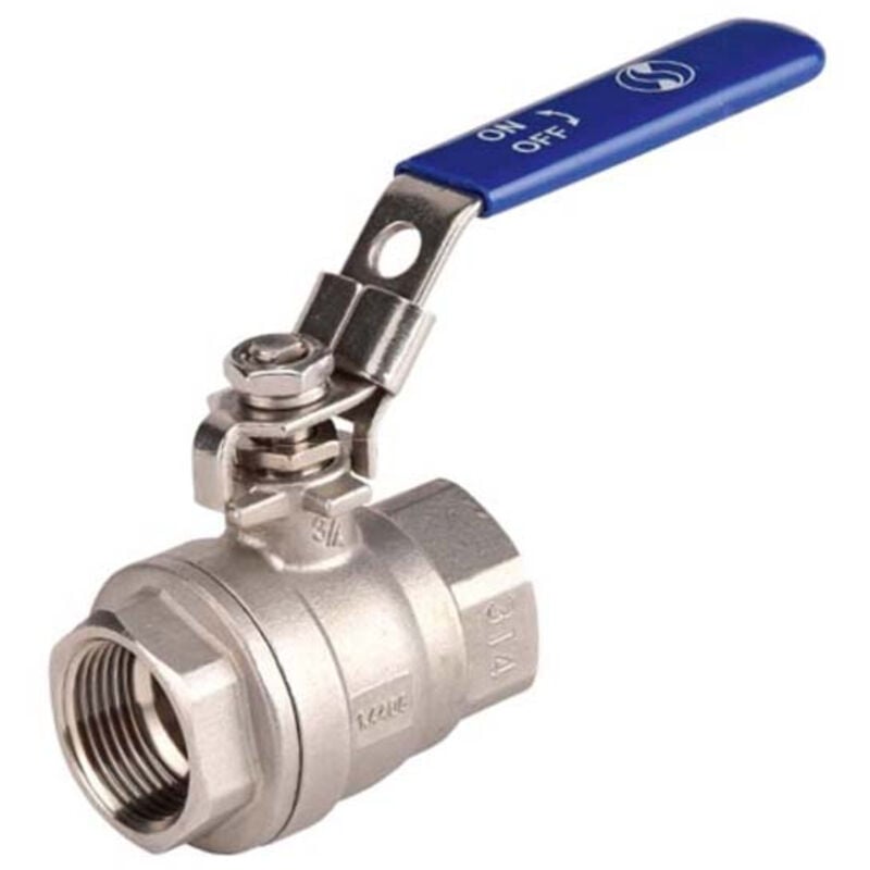 Vanne à sphère inox passage intégral Femelle/Femelle ø 2'1/2 (66/76) - PN25 - poignée bleue - gamme initiale Sferaco