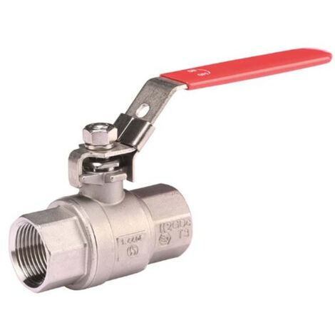 Vanne à sphère INOX passage intégral Femelle/Femelle 3"(80/90) PN25 - poignée rouge - Sferaco