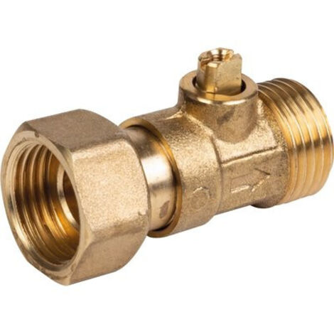 Vanne à sphère laiton pour collecteur ACS à écrou tournant 1/2"-M1/2" - Série 6331 15x21