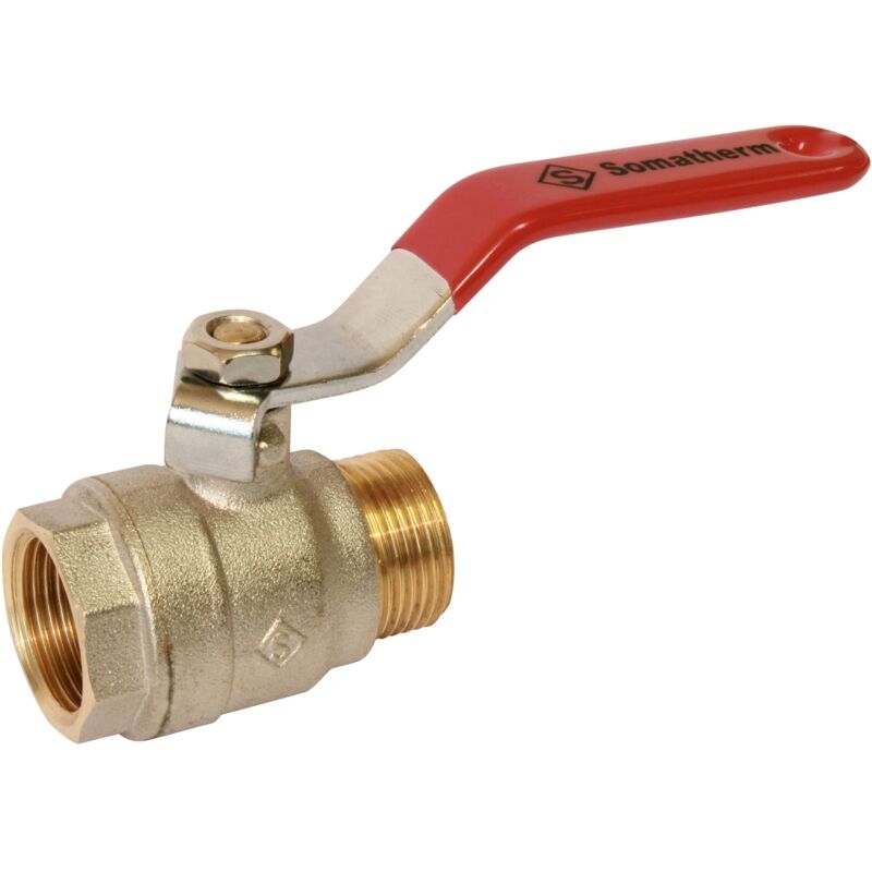 Vanne à sphère PN30 Passage intégral acs Poignée rouge m/f 1'1/4(33x42) Somatherm