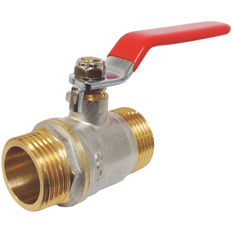 Ayor - Vanne à sphère - Mâle / Mâle 50/60 - Poignée plate - Passage intégral