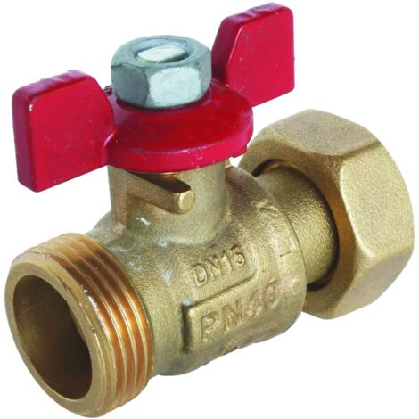 Somatherm – Vanne papillon mâle avec écrou tournant 3/4' (20/27) – Isolation précise des collecteurs sanitaires et de chauffage – Compatible réseaux d'eau