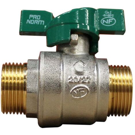 Vanne à sphère NF PN25 Passage Intégral ACS Papillon Vert M/M 3/4" (20/27) SOMATHERM