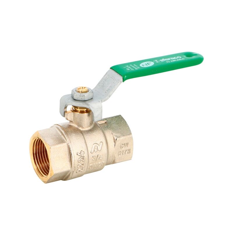 Vanne à boisseau sphérique 577 poignée plate verte - 1"1/4 - femelle-femelle - 25 bar - SFERACO