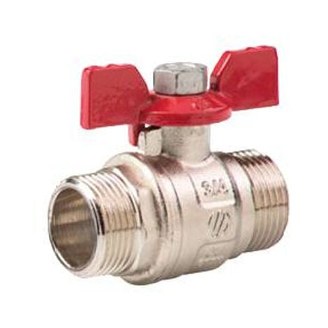 Vanne à sphère PN25 NILE ACS Manette Papillon rouge Mâle/Mâle 3/4 (20/27) - Arco