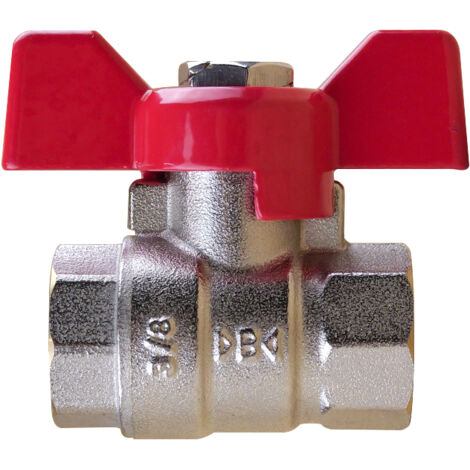 Vanne à sphère PN25 Passage Intégral ACS Papillon rouge F/F 3/8"(12x17) IBP Bänninger