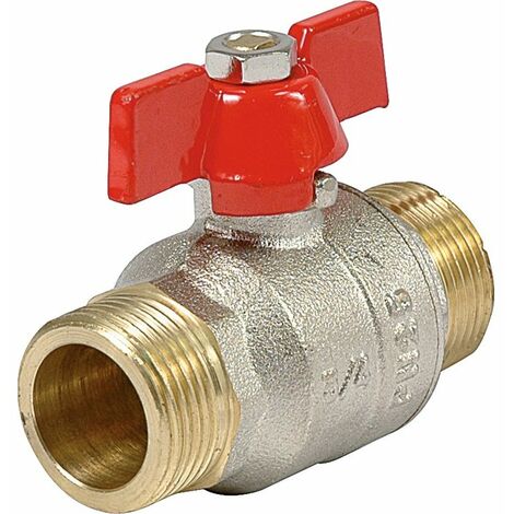Vanne à Sphère En Laiton PN20 - Filetage Mâle/femelle G 3/4, Ouverture 1/4 De Tour, Résiste Jusqu'à 80°C