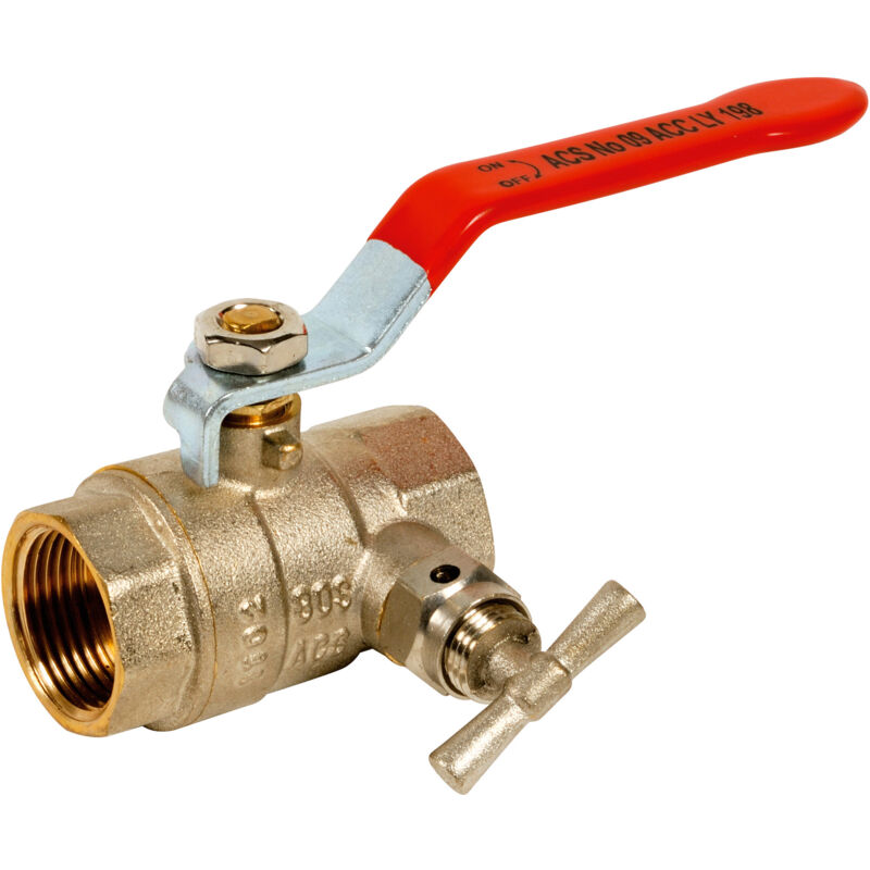 Sferaco - vanne a sphere pn 40 acs 1'1/2 ff a purge (poignée plate rouge)