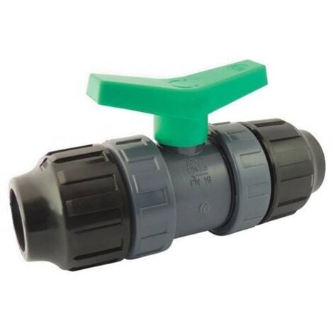 Vanne à sphère pour tube PE PN10 avec raccordements à compression - 20mm