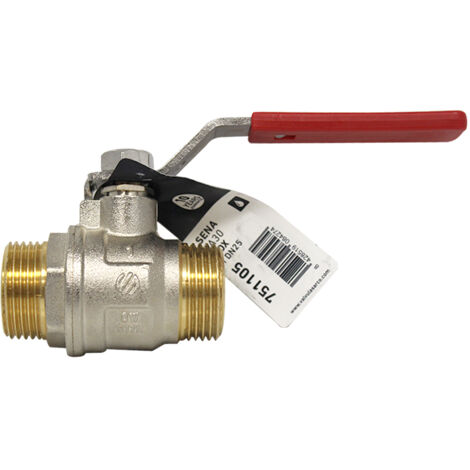 Vanne à sphère SENA Ni, PN30, Free Inox, ACS, Mâle/Mâle 1" (26/34), avec poignée plate rouge - Arco