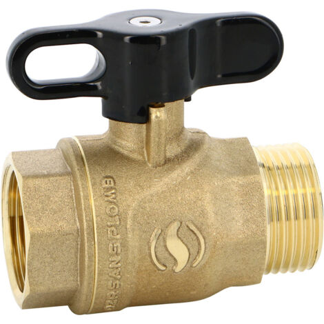 Vanne à sphère Serena PN40 ACS Manette Papillon noire Mâle/femelle 3/4" (20/27) passage intégral - Sferaco