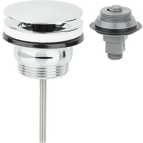 Vanne a tige 2 en 1 DN32 (11/4"), inox chromé Clicker ou fixe