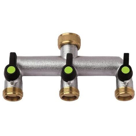 Vanne à trois voies 3/4" x 3/4", collecteur à trois voies, équipement d'irrigation de jardin