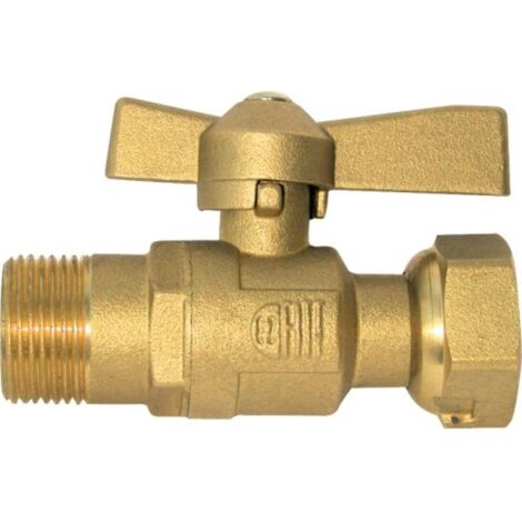 Vanne ACS avant ou après compteur avec trou de plombage écrou 20x27 mâle 15x21 - EZFITT EUROPE