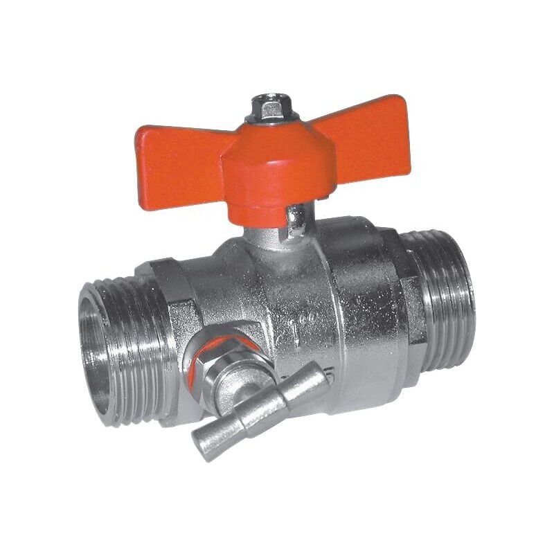 Vanne boisseau sphérique m/m papillon avec purge - Passage intégral PN32 15x21 Ezfitt