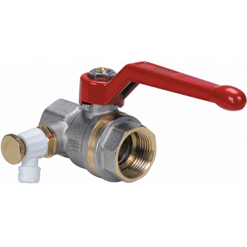 Robinet boisseau sphérique laiton bague ff à purge orientable poignee alu 33x42