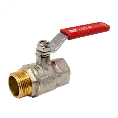 Vanne Bs M-f Laiton Lev.plat Rouge 1/2"