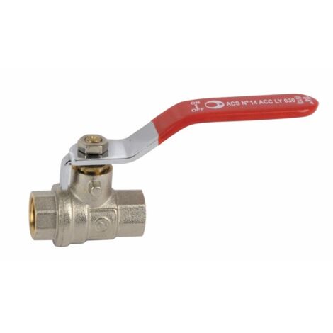 Vanne BS poignée plate FF 1/4' – Laiton nickelé – Sphère chromée – Passage standard PN32 – Limite température 0 à +90°C