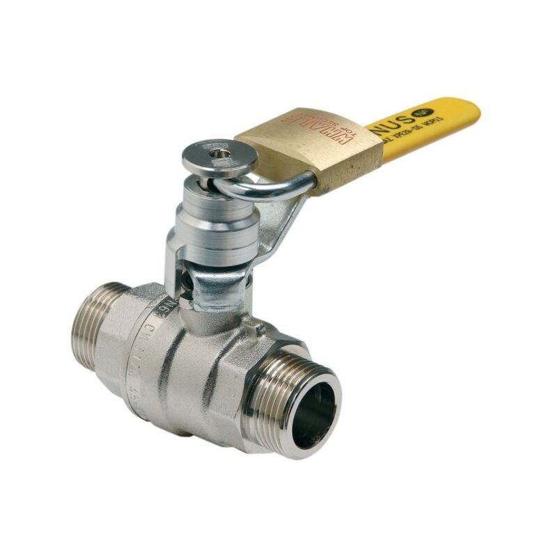 Robinet d'arrêt gaz à boisseau sphérique cadenassable mm 20X27 cal 15