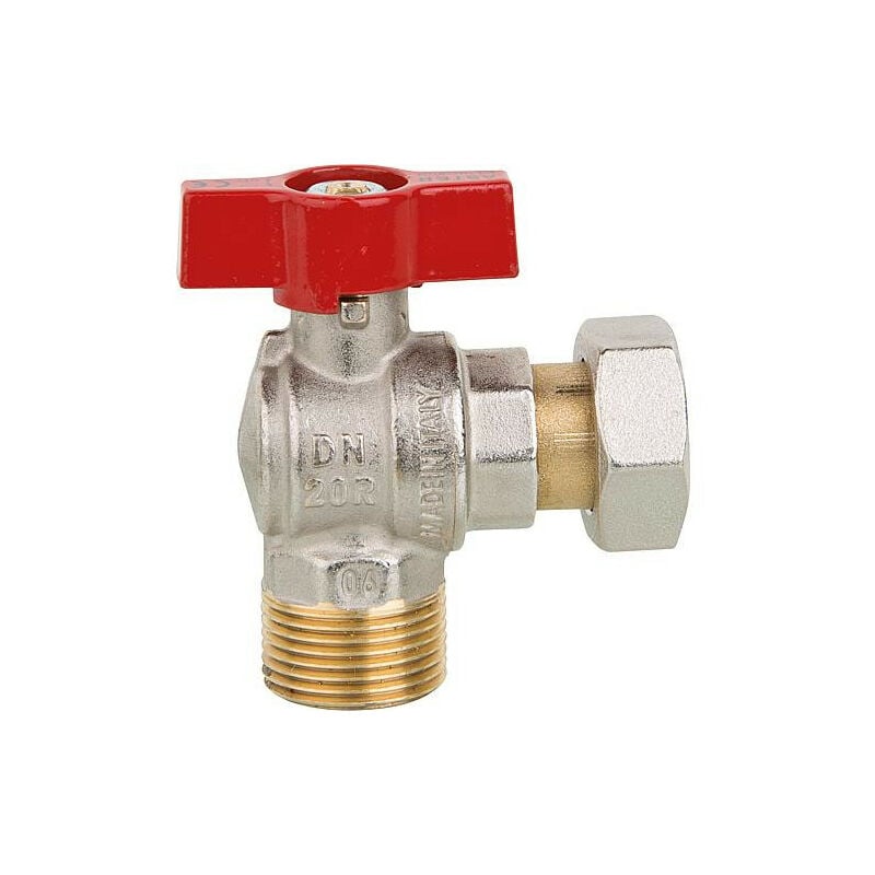 Robinet à bille laiton angle Aster acs FEm/Male 3/4'x1/2' avec levier alu