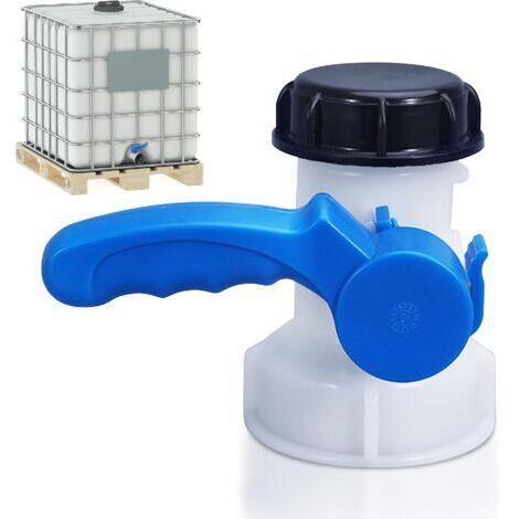 Vanne Cuve 1000l Plastique, Adaptateur IBC, IBC Adaptateur Universel, pour Robinet de Vidange, Citerne de Pluie, Bidon, Réservoir à Eau 75 mm, DN 50