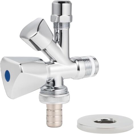 Vanne d'angle combinée 1/2 "FM x 3/4 "FM x 3/8 Robinet Équerre Combiné Universelle Auto-Étanche