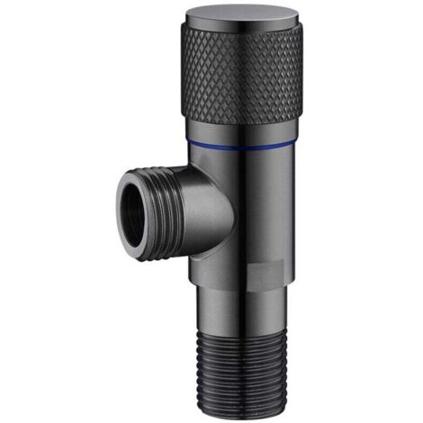 Vanne d'Angle de Robinet de Machine à Laver en Acier Inoxydable gris