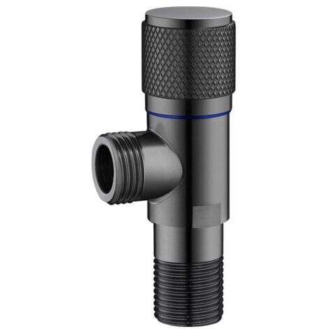 Vanne d'Angle de Robinet de Machine à Laver en Acier Inoxydable gris