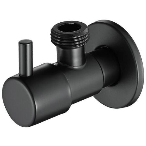 Vanne d'angle noire en acier inoxydable 304, vanne d'arrêt d'eau--