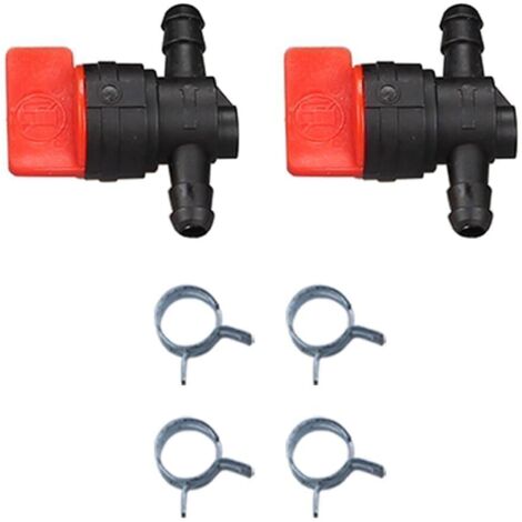 Vanne d'arrêt de carburant en ligne 1/4" pour 493960 698183 698181 697947 9494768 5019H 5019K — Pièces pour petits moteurs et tondeuses à gazon (Lot de 2)
