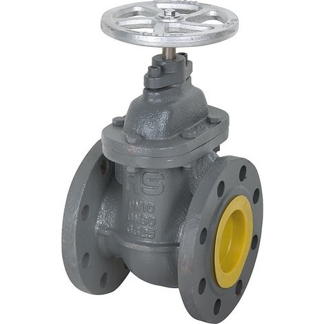 Vanne d'arret DN 100 en fonte grise, bride metallique etanche