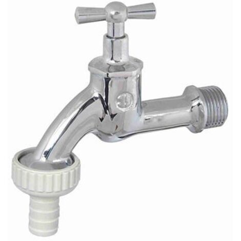 Vanne de décharge JS avec raccord de tuyau, partie supérieure à bouton-poussoir, 1/2", chromé poli