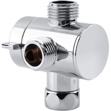 Vanne de dérivation à 3 Voies, vanne d'adaptateur de commutateur G1/2"pour pièce de Rechange de Robinet de Cuisine ou de Salle de Bain Chrome