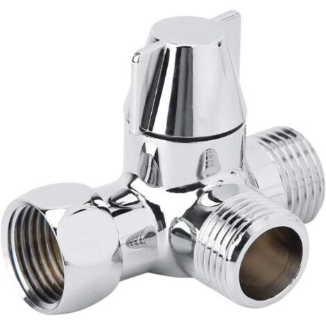 Vanne de dérivation de douche 3 voies G1/2", vanne de dérivation universelle en laiton massif pour douche, toilettes, bidet et pommeau de douche.